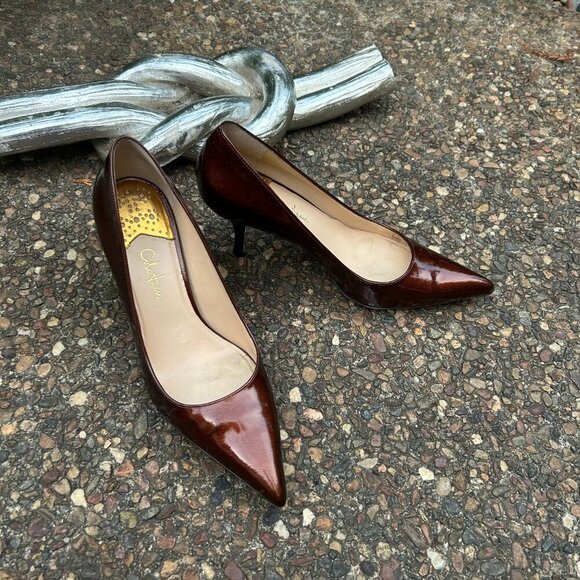 Cole Haan Fiona Low Air Dark Amber Patent Leather High Heel Pumps Size 10AA - Picture 11 of 11